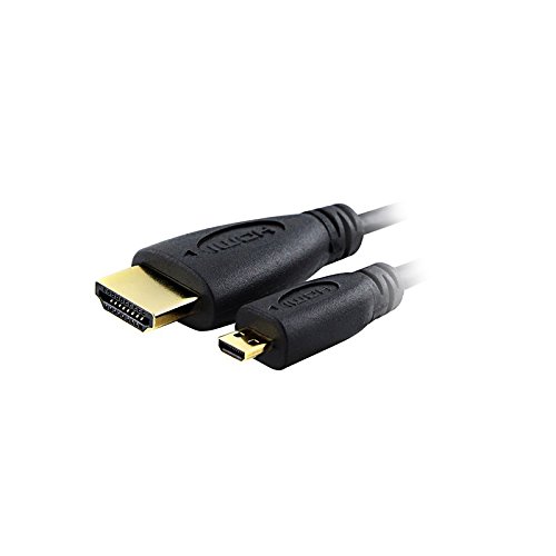 C & E Hdmi (Type A) to Hdmi Micro (Type D) High Speed Cable with Ethernet for HTC Motorola 6 Feet, Black