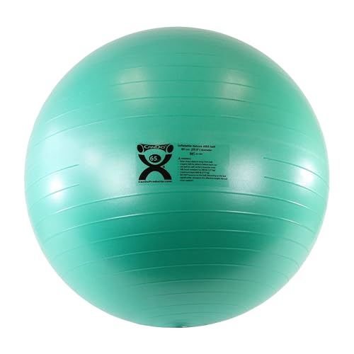 CanDo Inflatable Exercise Ball – Green 25.6″, Durable Extra Thick Non-Slip Stability Ball for Core Workouts, Yoga, Pilates, Active Seating, Physical Therapy, Pregnancy, Home Gym, Flexibility
