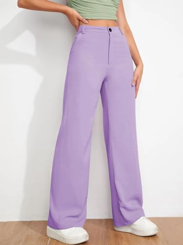 Image of Toochki Trousers for Woman Pants Women's Formal Office Korean | Black Track Pant | Straight | Cotton Spandex Stretchable Trouser | High-Waisted Bottom Wear