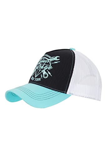 Queen Kerosin Queens Garage Casquette trucker pour femme avec broderie contrastée - Noir - Taille Unique Cover