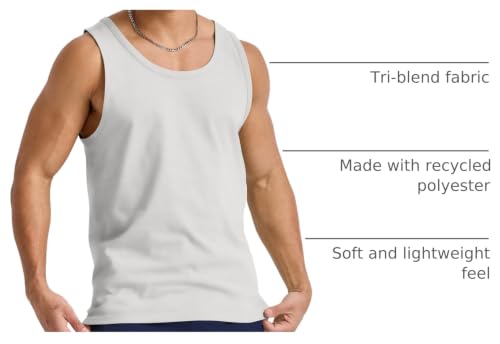 Image of Hanes Mens Originals Tri-Blend Tank Top, Lightweight Tanks for Men, Sleeveless Tank Shirt