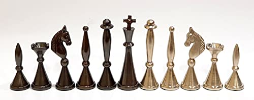 StonKraft Brass Chess Pieces Coins Pawns - Copper Metal Chess Pieces (4 inch King, 32 Piece, 2 Players, 180+) - Image 3