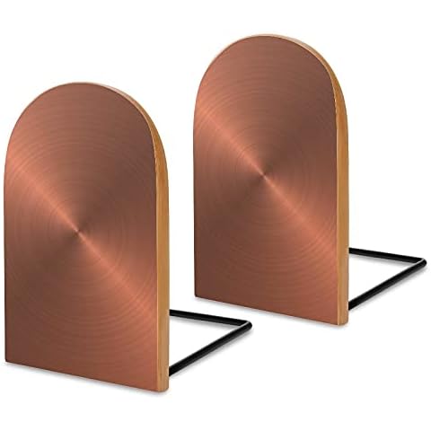 2 Stück Holz Buchstützen Bronze Metall Buchstützen Cover