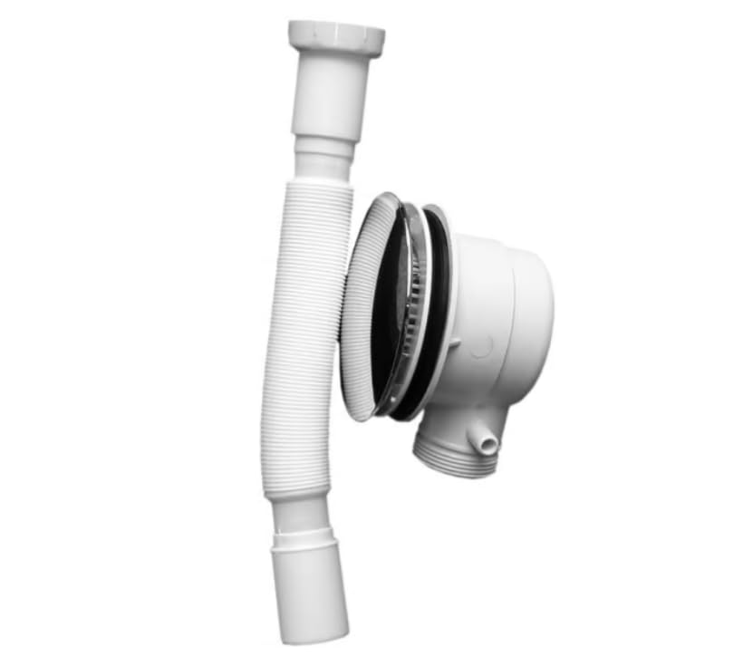 BERNSTEIN - Siphon Flexible Receveur Douche Tuyau écoulement ABS Ø90mm Evacuation & Vidange anti-odeurs + Bonde