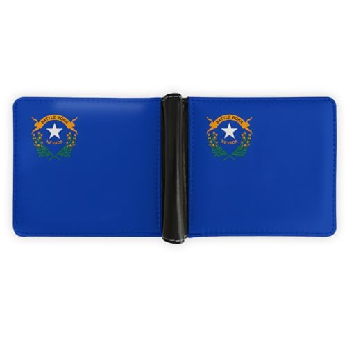 Flag of Nevada Wallet Foldable Patriotic Leather Purse with Card Cash Holder for Men Women Travel Gift