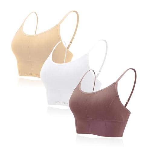 Image of Kaththai Women Cotton Padded Wire-Free Sports Bra with Adjustable Straps Soft Padded Push-Up Bra for Yoga, Fitness (Free Size Bra Fit Up to 28,30,32,34)