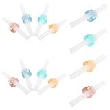 HEALSOPTHY 12セット シリコン再利用可能 フレキシブルストロー ストローカード付 ベビーボウル対応 軽量で変形しにくい シンプル設計 の飲み練