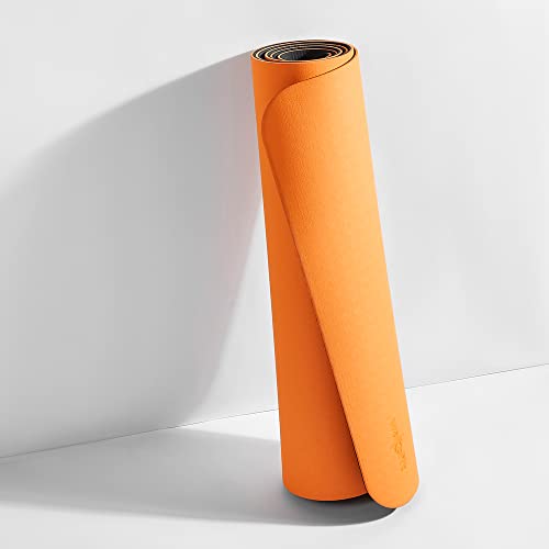 Image of Wakefit Yoga Mat 6mm Thickness - Double Color Reversible Antislip for Women /Men /Kids, Home, Gym and Outdoor Workout (Orange & Dark Grey)