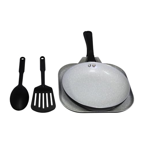 IMUSA Nonstick Ceramic Cookware Set 4-Piece 10.5in/10in, with Stay-Cool Handles, Aluminum, Black