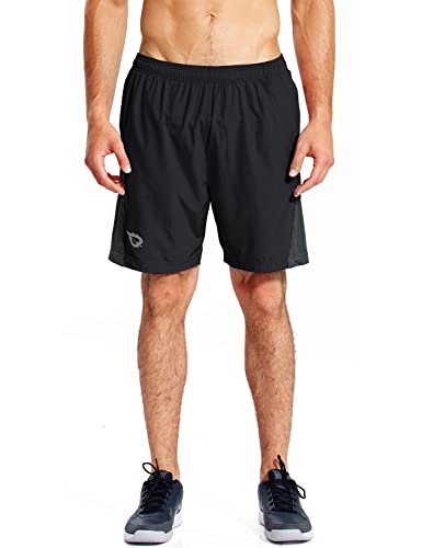 baleaf Men's 7" Running Shorts with Mesh Liner Zipper Pocket for Athletic Workout Gym2