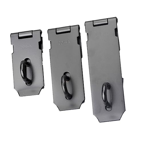 Mikikit Door Lock Plate Buckle Anti-Theft Door Lock Hasp Door Hasp Latch Lock Stainless Steel Lock Buckle Security Clasp for Cabinets Gates