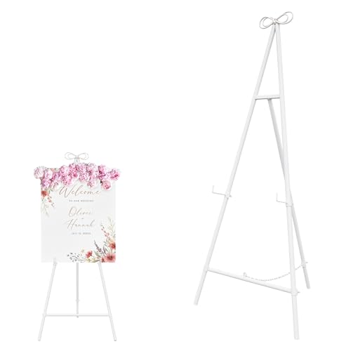 Easel Stand for Sign Adjustable Easel Stand for Display Metal Easel Display Stand Heavy Duty White