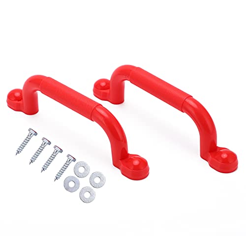 Drfeify Haltegriffe, 24 cm rutschfeste Sicherheitshaltegriffe 100 KG Tragf?higkeit Montagesets für Kinder Kletterstangen Schaukelspielzeug Car model parts für Kinderh?nde(rot)