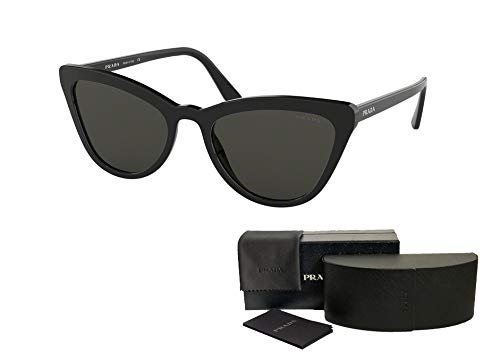 Prada Pr01Vs Catwalk 1Ab5S0 56M Black/Grey Cat Eye Sunglasses For Women + Bundle With Designer Iwear Eyewear Kit #TOP2