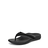 Vionic Women's Tide 2.0 Flip-Flop Black Nappa Leather/Suede 9 M