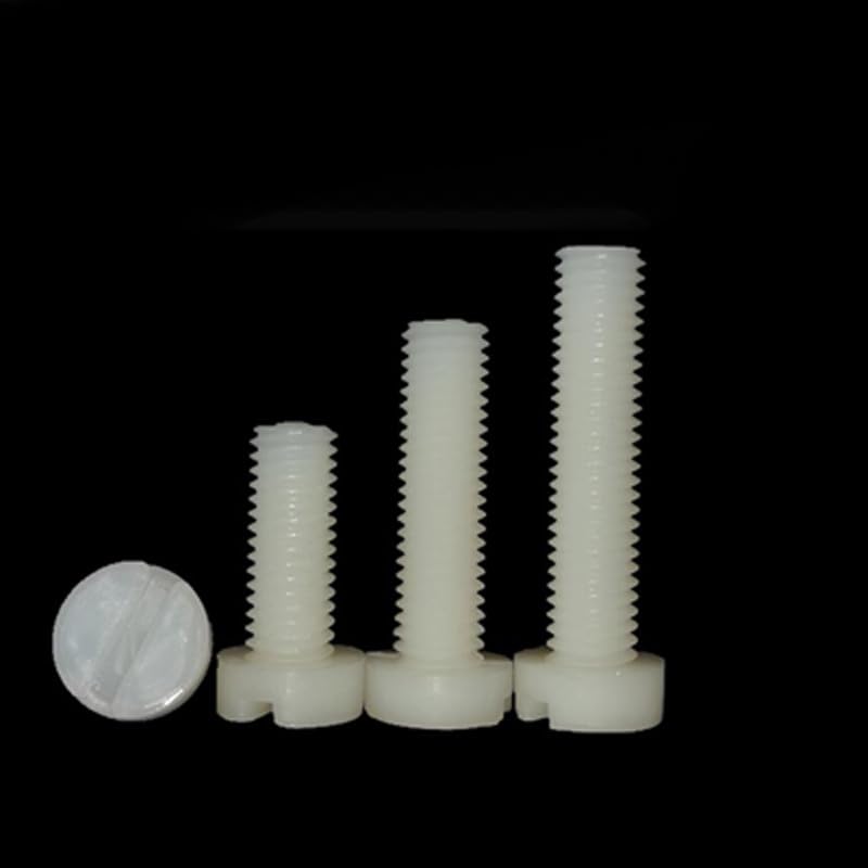 15pcs M12 Slotted nylon screws cylindrical head bolt nail Insulation Strong toughness 10mm-30mm long - (Size: M12x10mm)