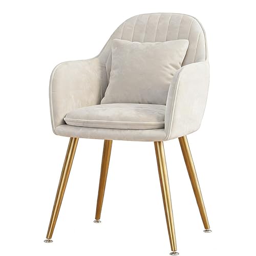 Beauenty Dining Chair Modern Velvet Dining Chairs Modern Dining Room Kitchen Chairs with Waist Cushion Adjust Height Metal Legs for Living Room Kitchen Vanity (Style 10)