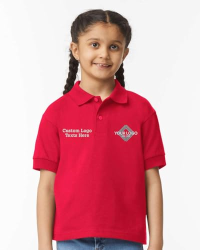 INK STITCH Youth Kids 8800b Gildan Custom Embroidery Add Logo Texts Jersey Polo Shirts2