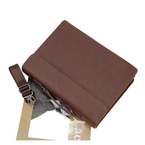 Vintage Briefcase PU Leather Men'S Executive Office Shoulder Portfolio Large Capacity Business Side Bag3