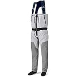 Drryfsh Zip-Front Breathable Chest Fishing Waders Zippered Stockingfoot Waders for Men and Women (XX-Large, Gray)