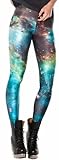 Sister Amy Girl Colorful Space Printed Elastic Footless Spring Tights Leggings