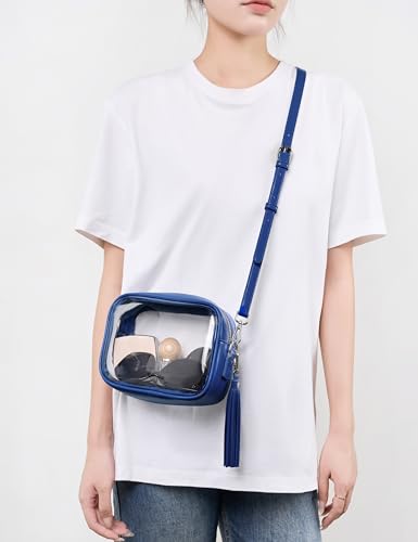 Image of Yarnic Clear Bag Stadium Approved, PVC Transparent Crossbody Purse Small Clear Crossbody Bag with Adjustable Shoulder Strap