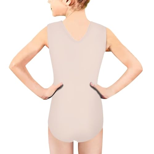 Image of Xpyiqun Swimsuits for Girls 3-14 V Neck Sleeveless Bathing Suit Summer Sport One Piece Swimwear Beach Swimming