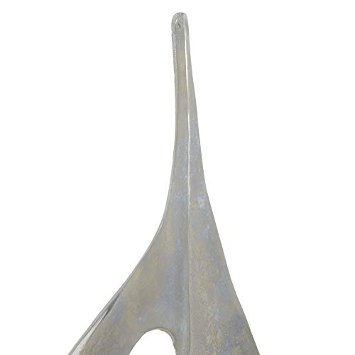 Deco 79 Coastal Aluminum Sail Boat Sculpture, 28" X 6" X 37", Silver #TOP6