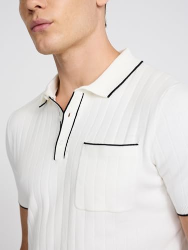 EXPRESS Men’s Sweater Polo – Modern Prep Short Sleeve Cotton Knit with Tipped Collar, Casual Workwear3