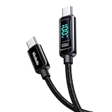 Mcdodo USB-C to USB-Cケーブル 100W PD急速充電 出力スクリーン表示 Type-Cケーブル E-markerチップ内蔵 高速データ転送 亜鉛合金シェル 高耐久ナイロン編み タイプCコード MacBook iPad iPhone 17/16/15 Xperia Galaxy AndroidなどType-C端末対応 1.2m ブラック