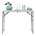 Office Star Resin Multipurpose Rectangle Table, 4-Feet Long, Height Adjustable, Center Folding Table, Light Gray