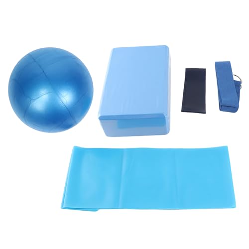 Yoga Equipment Set, 5PCS / Set Yoga Block Stretch Belt Latex Towel Resistance Loop Pilates Ball Fitness Starter Kit for Daily Practice Training Activities