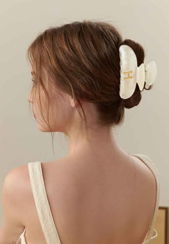 Image of LILIE&WHITE Acrylic Letter Hair Clips For Women Stylish H Monogram Hair Claw Alphabet Hair Clip Fashion Glitter Claw Clip Elegant And Durable Hair Accessory Large Hair Clips H