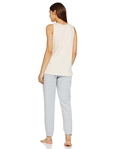 Image of Amazon Brand - Symbol Women's Cotton Regular Fit Sleveless Top and Jogger Night Suit (Night Wear | Lounge Wear Set) (Available in Plus Sizes)