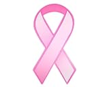 Fundraising for a Cause Large Pink Ribbon - Donation Paper Ribbons - Breast Cancer Awareness Accessories - Temporary Decals & Decorations - Cutouts to Support and Care for Women (1 Pack - 50 Ribbons)