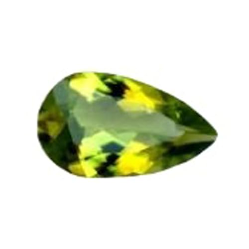 Péridot naturel poire 13,20mm pierre en vrac taillée à facettes pour création de bijoux uniques