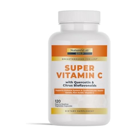 Nature’s Lab Gold Super Vitamin C 1000mg – Immune System Support – Contains Bioflavonoids Complex & Quercetin – Non-Acidic, Non-GMO, Gluten Free, Vegan – 120 Capsules (2 Month Supply) Cover