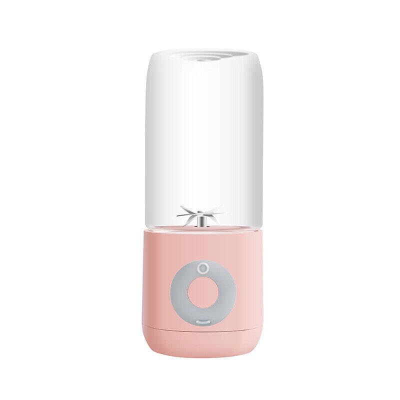 Frullatore portatile, capacità 500 ml, frullatore portatile USB con design a 6 Bs, bottiglia trasparente, mini miscelatore per frutta, per casa, auto, scuola (rosa)