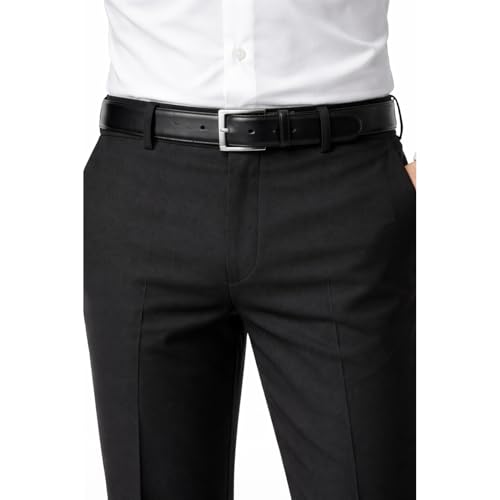 Image of Men's Black Bootcut Trouser, Bar Vi Fabric, Tailored Fit, Stretchable Formal Pant (in, Numeric, 28)
