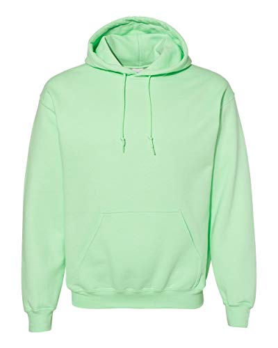Gildan Men's Rib Knit Pouch Pocket Hooded Sweatshirt Mint Green