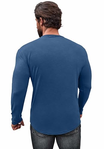 COOFANDY Men 2 Pack Muscle Fitted T Shirt Gym Workout Athletic Long Sleeves Tee