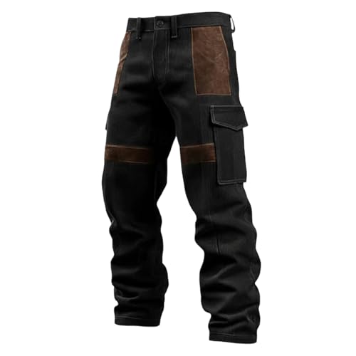 Pantalon cargo de travail homme en velours rétro et coupe ample