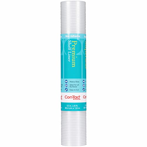 Kittrich Corp 06F-C8Q01-06 Con-Tact Brand Nonadhesive Clear Ribbed Shelf Liner