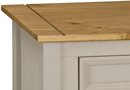 Corona Console Table Pine Grey Wax 1 Drawer Solid Wood Side Table