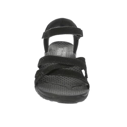 Skechers Skechers Women's REGGAE - NATURAL POISE Hands Free Slip-Ins, Double stitched suede slingback, Black/Black, 8.5M