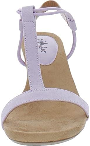 Style & Co. Womens Mulan Faux Suede T-Strap Wedge Sandals Purple 12 Medium (B,M) | Image 2