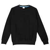 [SWEETBOY] 長袖カットソー キッズ トレーナー 無地 綿100% 春秋 男の子 女の子 長袖 tシャツ スウェット 体操服 パジャマ 子供服 ベビー服 (120, ブラック)