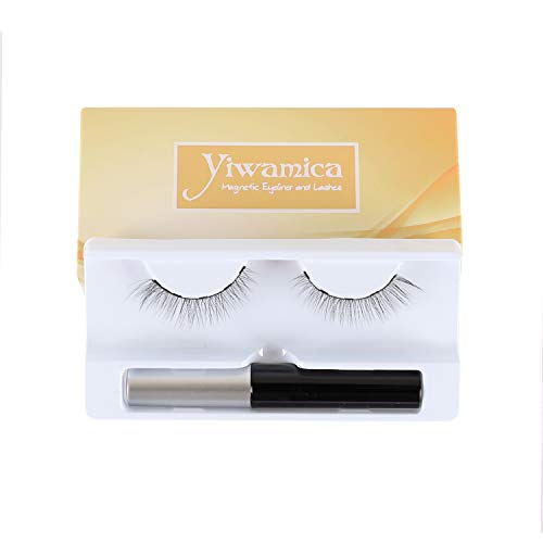 Yiwamica Magnetic Eyeliner and Magnetic Eyelashes Kit No Glue False Lashes