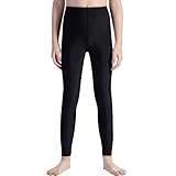 [Rovidorx] ラッシュガード キッズ レギンス スパッツ 水着 男の子 女の子 子供 ジュニア 男女兼用 小学生 中学生 スクール 学校 水泳 120 130 140 150 160 トレンカ 無地 速乾 夏服 スポーツ 冷感 海 水陸両用 日焼け対策 k1129-blk-blk-150