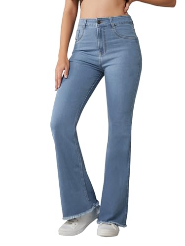 Image of Dolce Crudo Boot Cut High Rise Cropped Jeans for Women